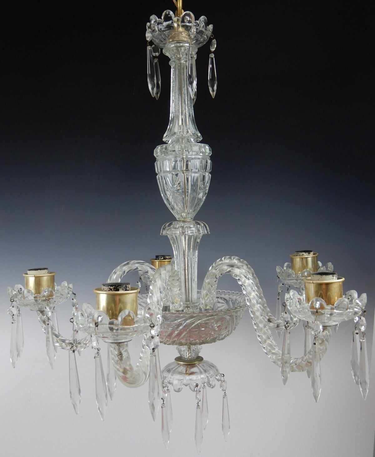 21" 5 Arm Light Light Crystal & Glass Chandelier