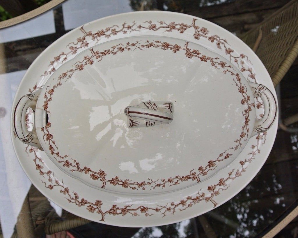 Antique Naples Ware Brown Westhead Moore & Co Tureen