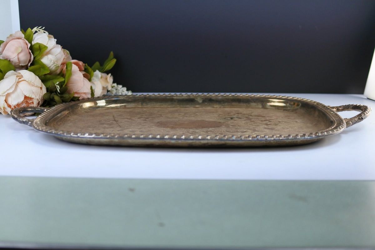 Vintage Leonard Silverplate Butler Tray With Handles