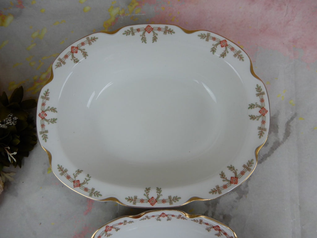 Vintage Haviland Limoges Schleiger 580 Pattern Serving Bowl And Relish Dish