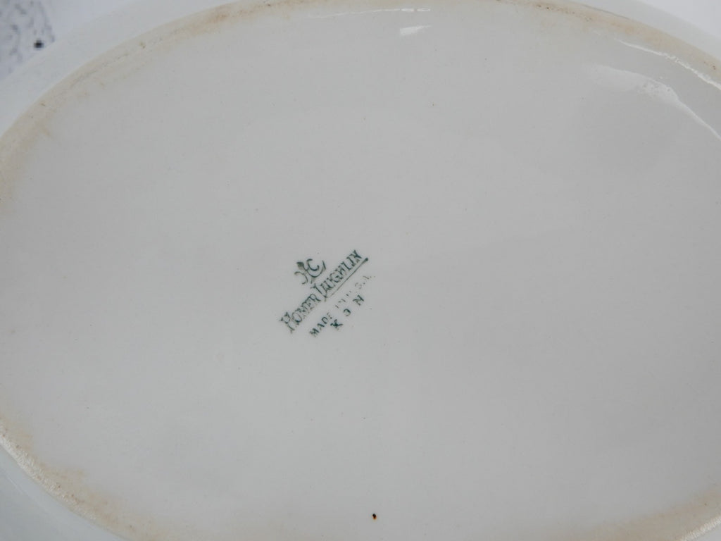 Vintage Homer Laughlin Blue Bird Decal Pattern Oval Covered Casserole ca. 1930