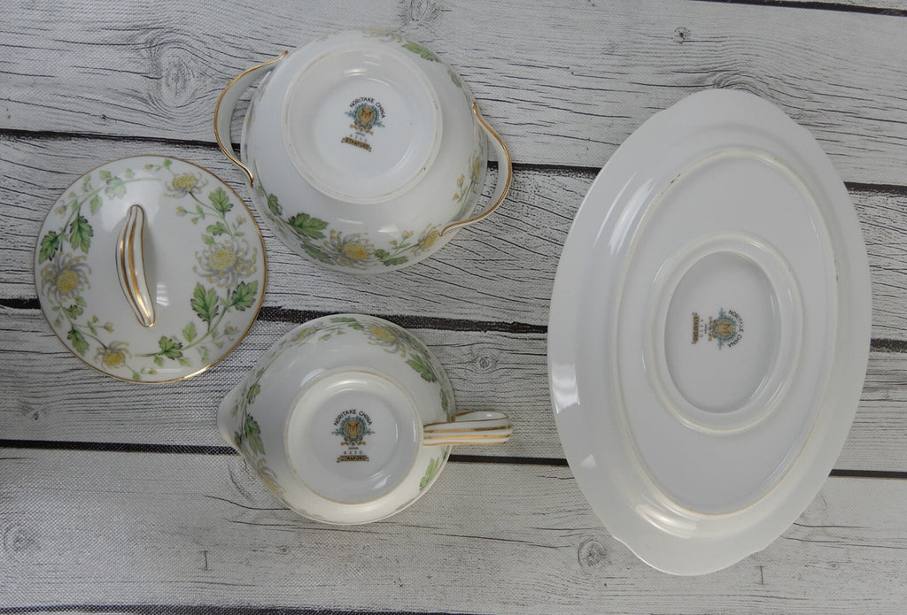 Servaware Set Noritake "Stanford 5220" Gravy Boat, Creamer and Sugar Bowl