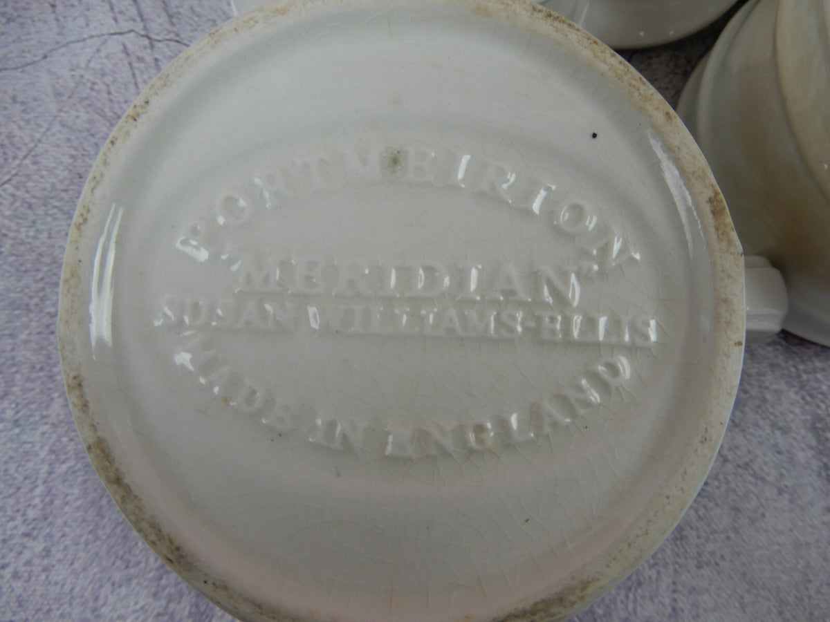 Vtg Portmeirion Meridian Series Mugs,Saucers,Creamer &Sugar Bowl Made in England