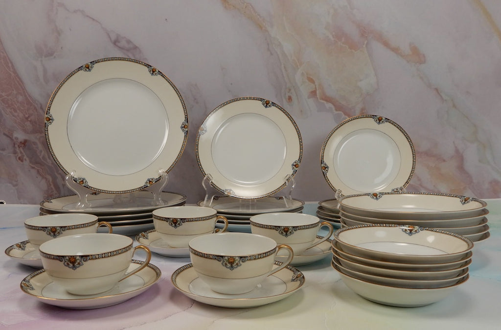 35 Pc  7-Piece 5 Place Setting Noritake Morimura Japan Shirley Pattern