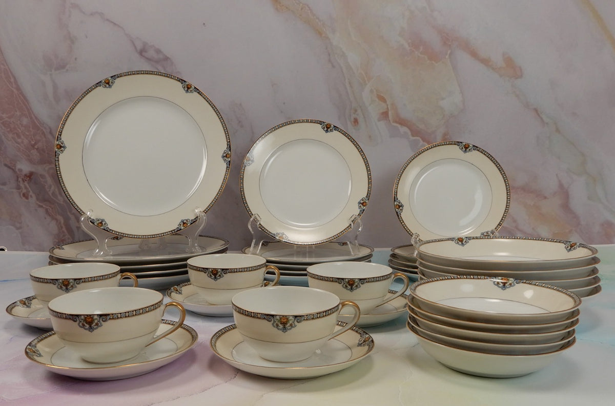 35 Pc  7-Piece 5 Place Setting Noritake Morimura Japan Shirley Pattern