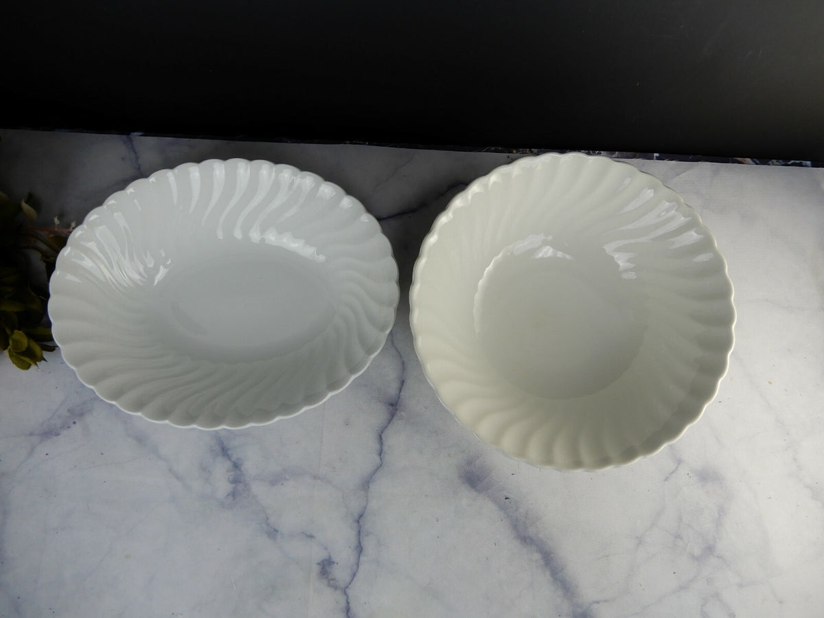 Vintage Snowhite Regency Johnson Bros. Ironstone Oval and Round Serving Bowls