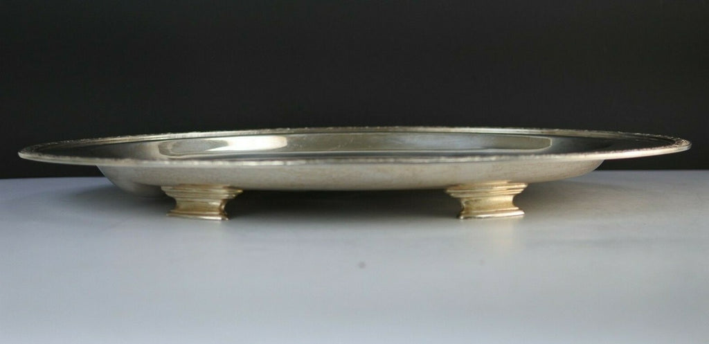Oneida Ashby Footed Meat Tray With Well Vintage  Silverplate