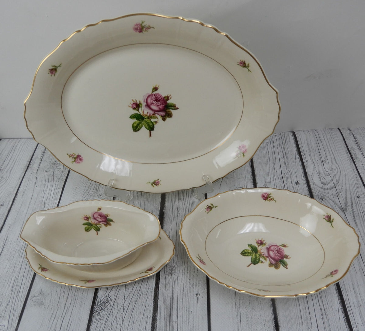 Vtge Victoria Federal Shape Syracuse China Victoria Rose Serveware