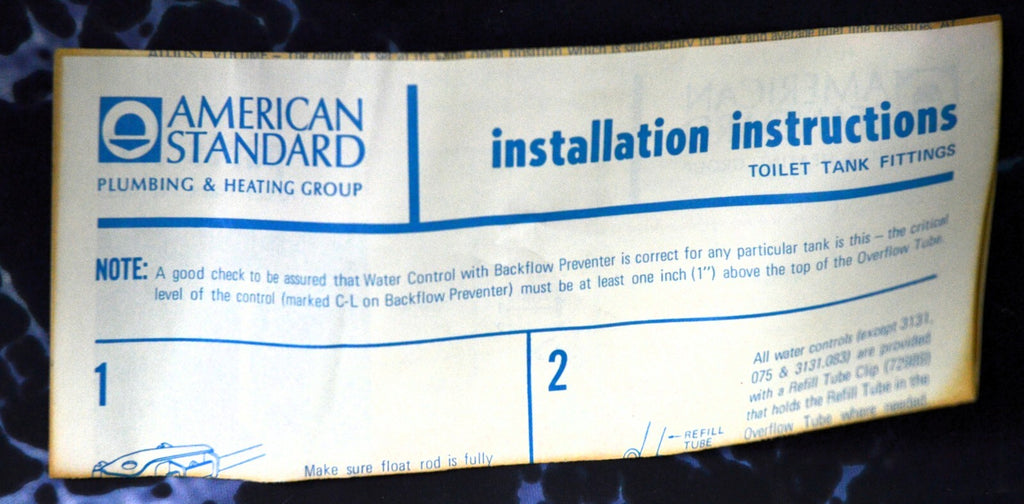 American Standard "Heritage" N 3025-7 Water Control w/ Backflow Preventer As Is