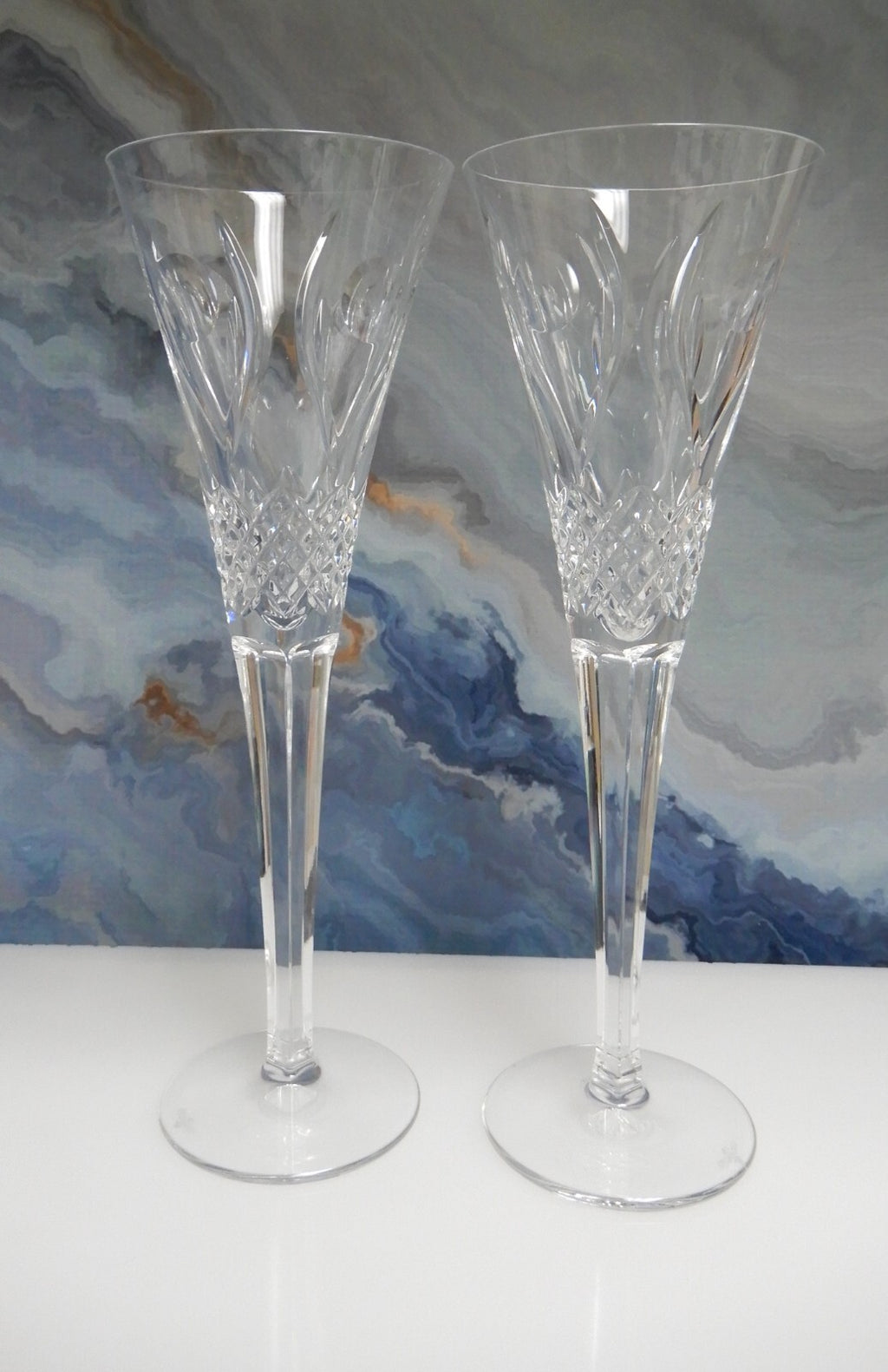 Set of 2 Vintage Waterford Heritage Flute Glasses 8 fl oz