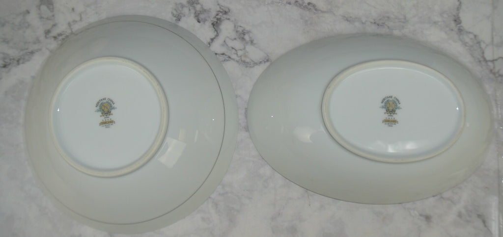 Vintage Porcelain Noritake Garland 5906 Pattern Oval and Round Serving Bowls