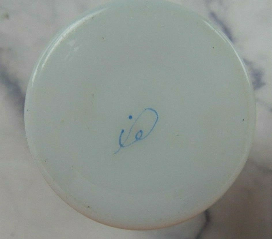 Vintage Glass Vase Footed Hand Painted with Courting Couple