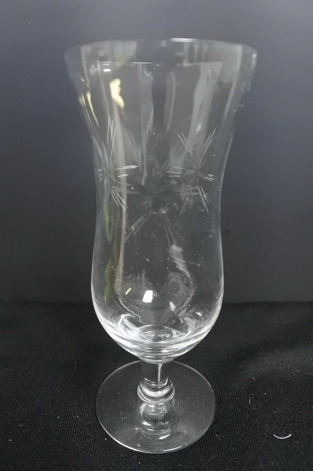 Pair Of Vintage Starburst Pattern Wine Goblets