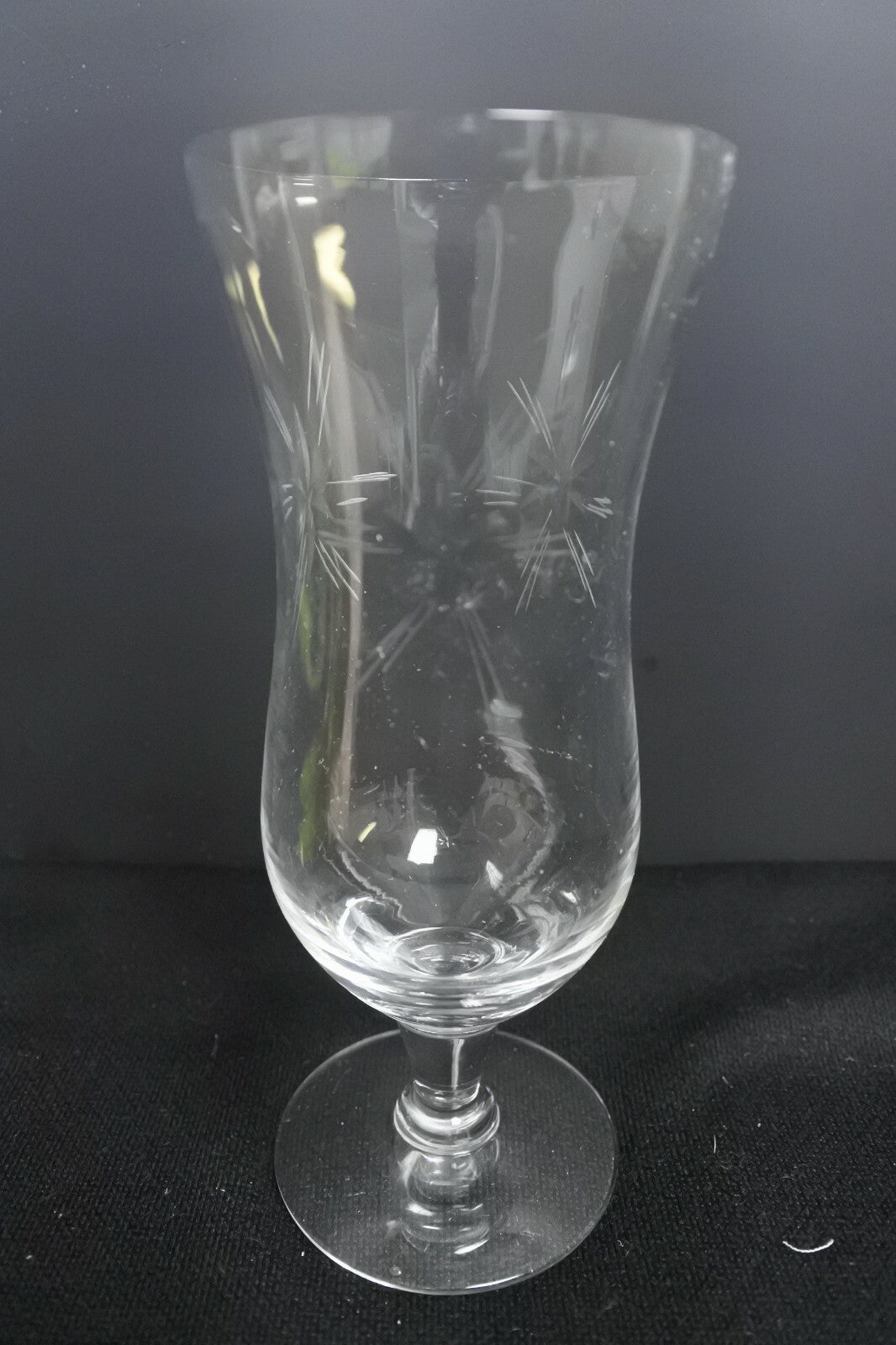 Pair Of Vintage Starburst Pattern Wine Goblets