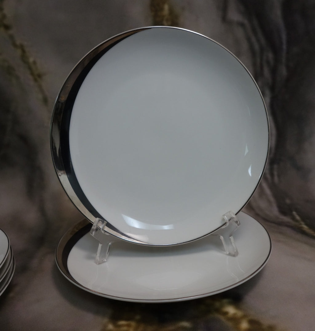 Set of 5 Pc  B/B Plates Mikasa Platinum Fascination Pattern Made in Japan