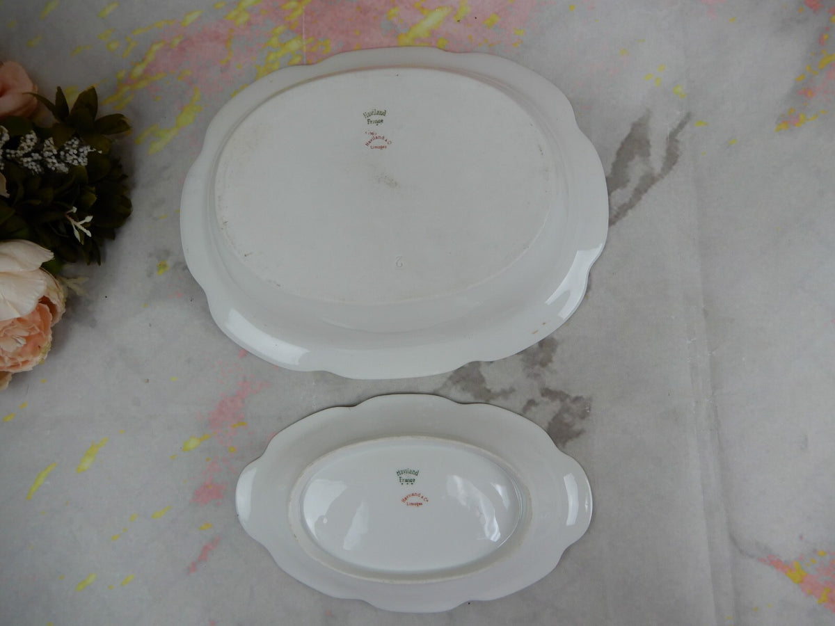Vintage Haviland Limoges Schleiger 580 Pattern Serving Bowl And Relish Dish
