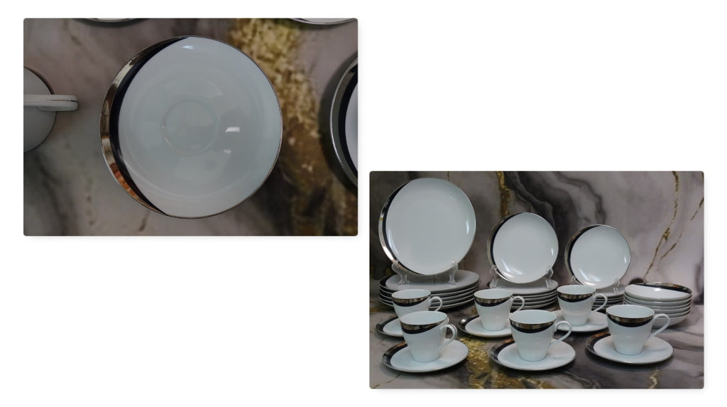 36 Pc 6-Piece 6 Place Setting Mikasa Platinum Fascination Pattern Made in Japan