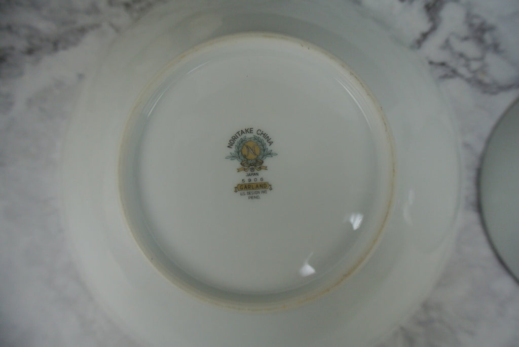 Vintage Porcelain Noritake Garland 5906 Pattern Oval and Round Serving Bowls