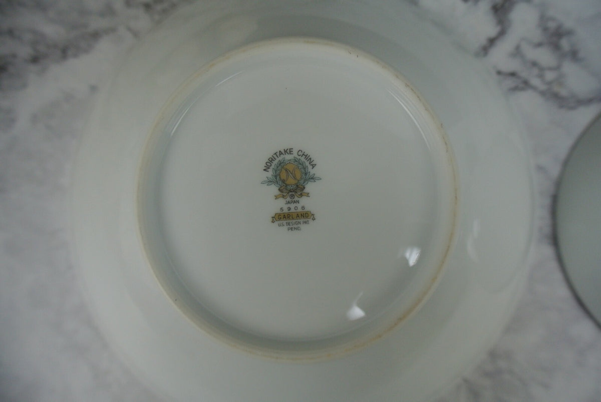 Vintage Porcelain Noritake Garland 5906 Pattern Oval and Round Serving Bowls
