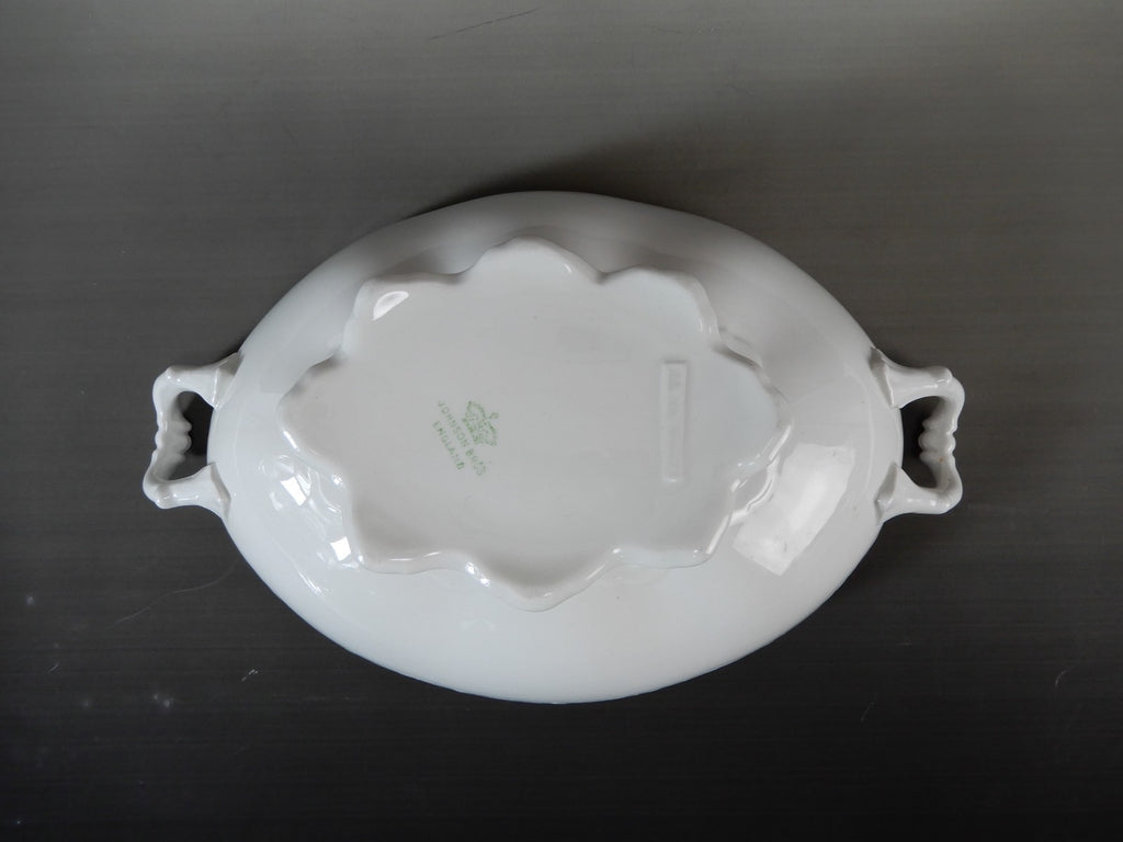 Antique Johnson Brothers White Ironstone Tureen Tariff mark 1913-1930