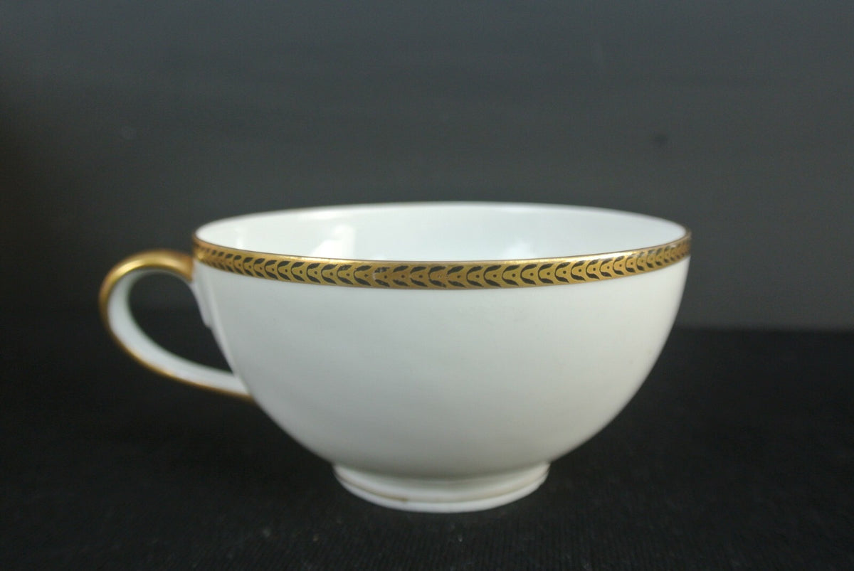 Vtg Edelstein Bavaria Teacup And Saucer Gold And Black Trim Set Of 3