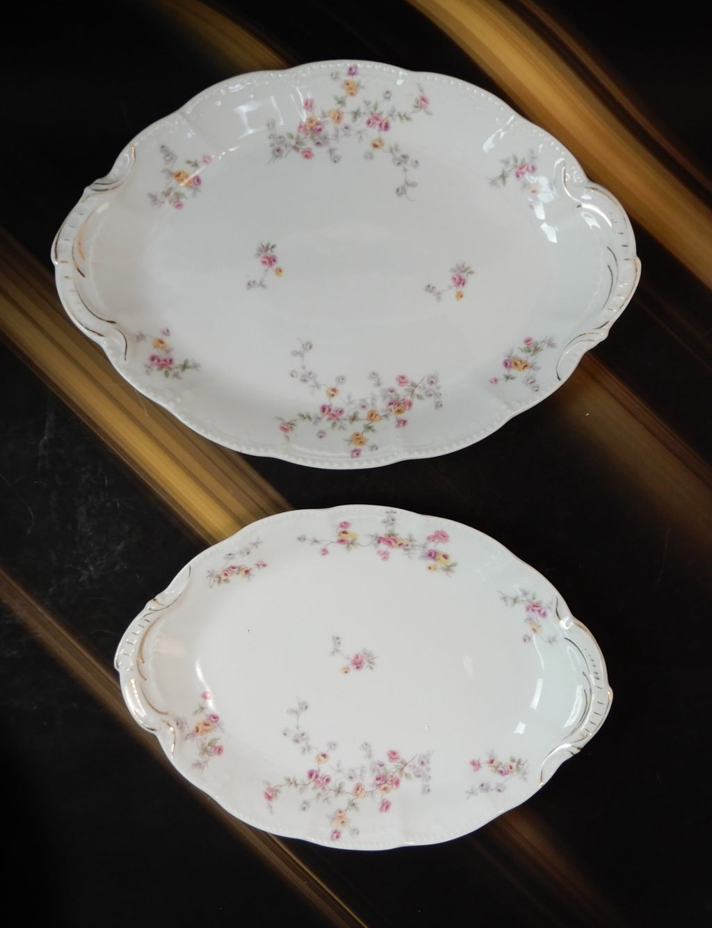 Vintage Bassett Limoges Austria "5789" Pattern Set of Two Platters