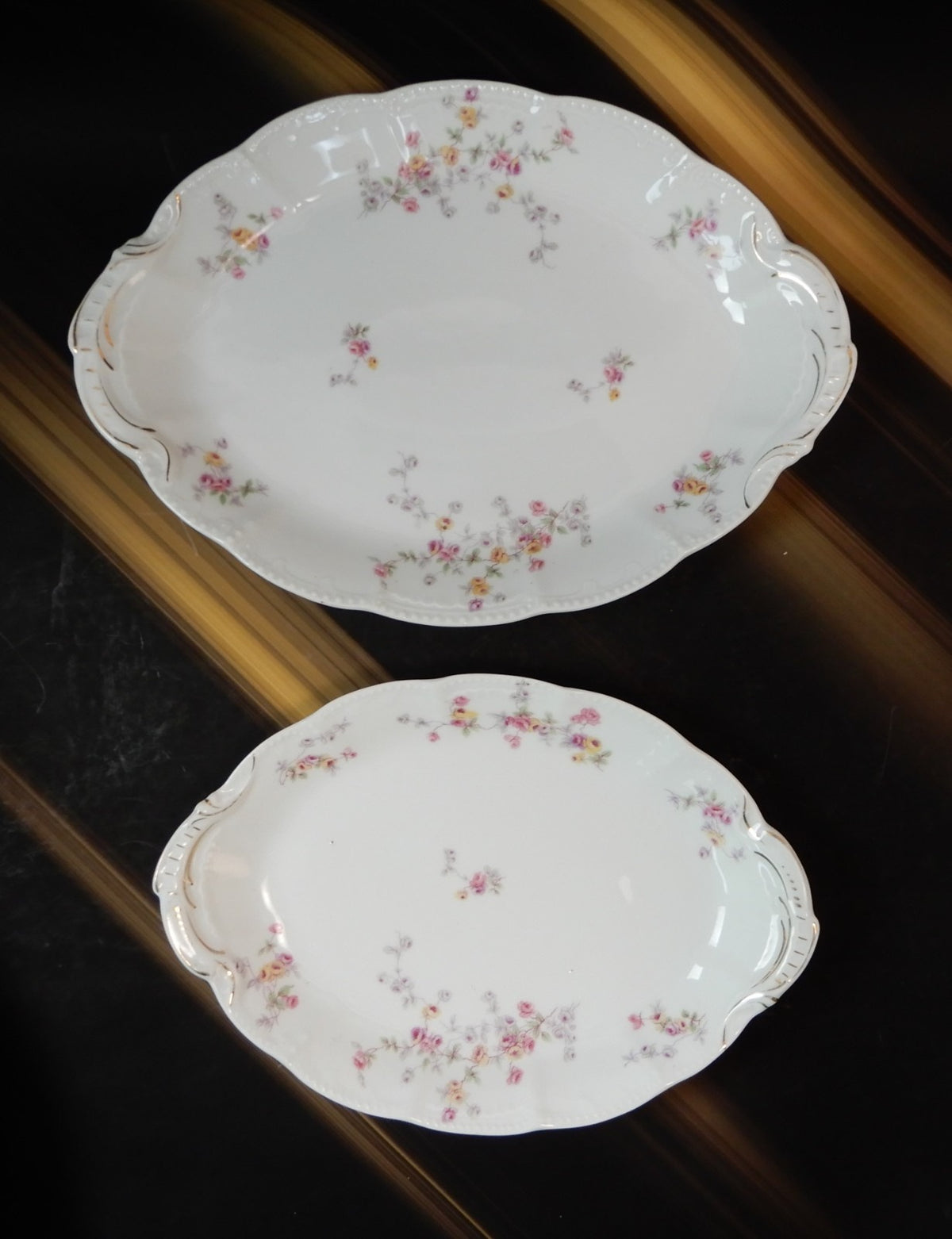 Vintage Bassett Limoges Austria "5789" Pattern Set of Two Platters