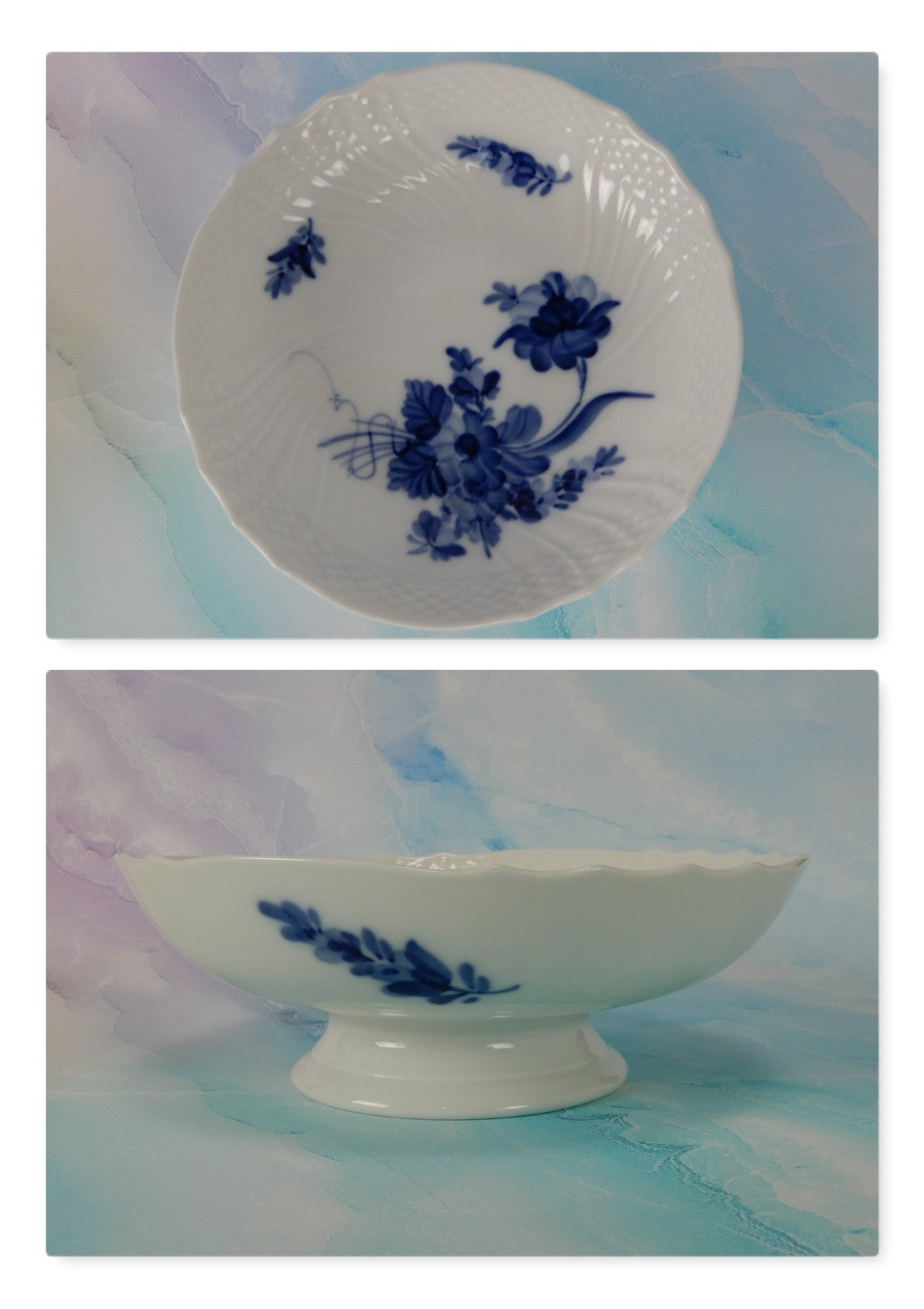 Royal Copenhagen "Blue Flower" Compote 10 1532 Short Porcelain Pedestal Bowl