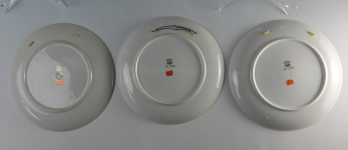 Set of 3 Lefton China Decorative Floral Plate Hand Painted Gold Rim SL 1283 (B)