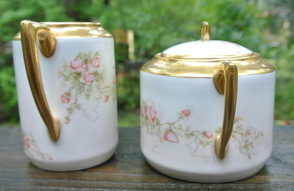 Vtge 1913  Lusterware Carl Tielsch (CT) Altwasser Sugar Bowl and Creamer Singed