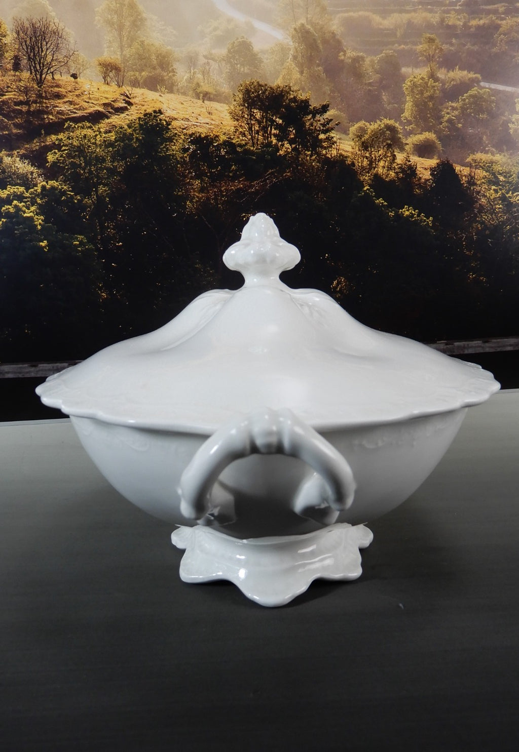 Antique Johnson Brothers White Ironstone Tureen Tariff mark 1913-1930