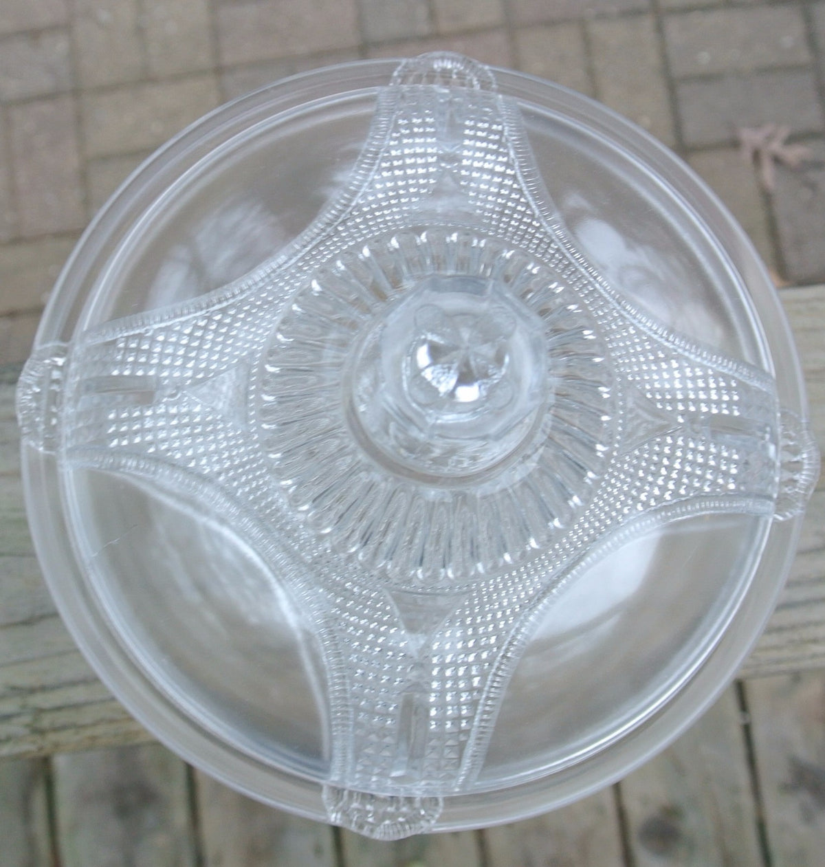 Curtain Tie Back Lidded Compote Early American Pattern Glass Adams & Co