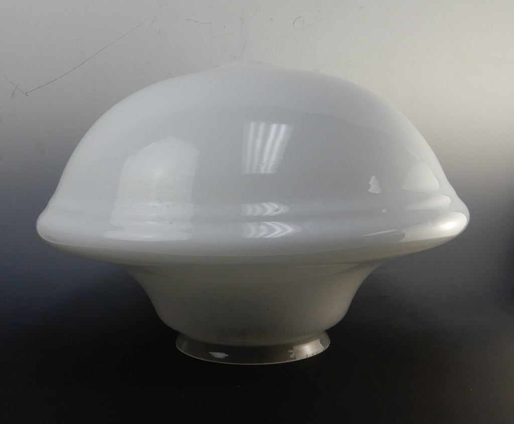 Vintage Milk Glass and Frosted Glass Schoolhouse Shade -16" diameter