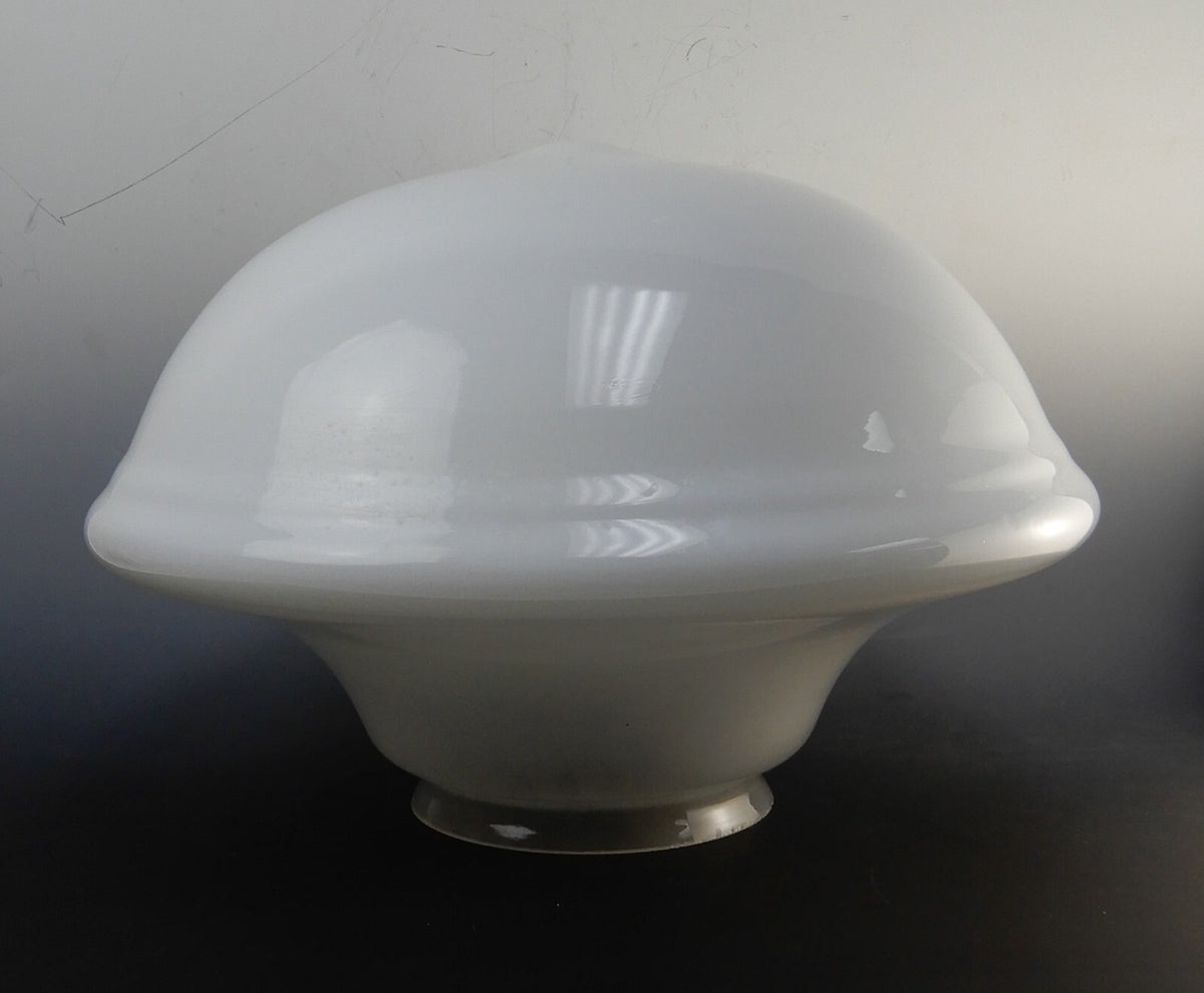 Vintage Milk Glass and Frosted Glass Schoolhouse Shade -16" diameter
