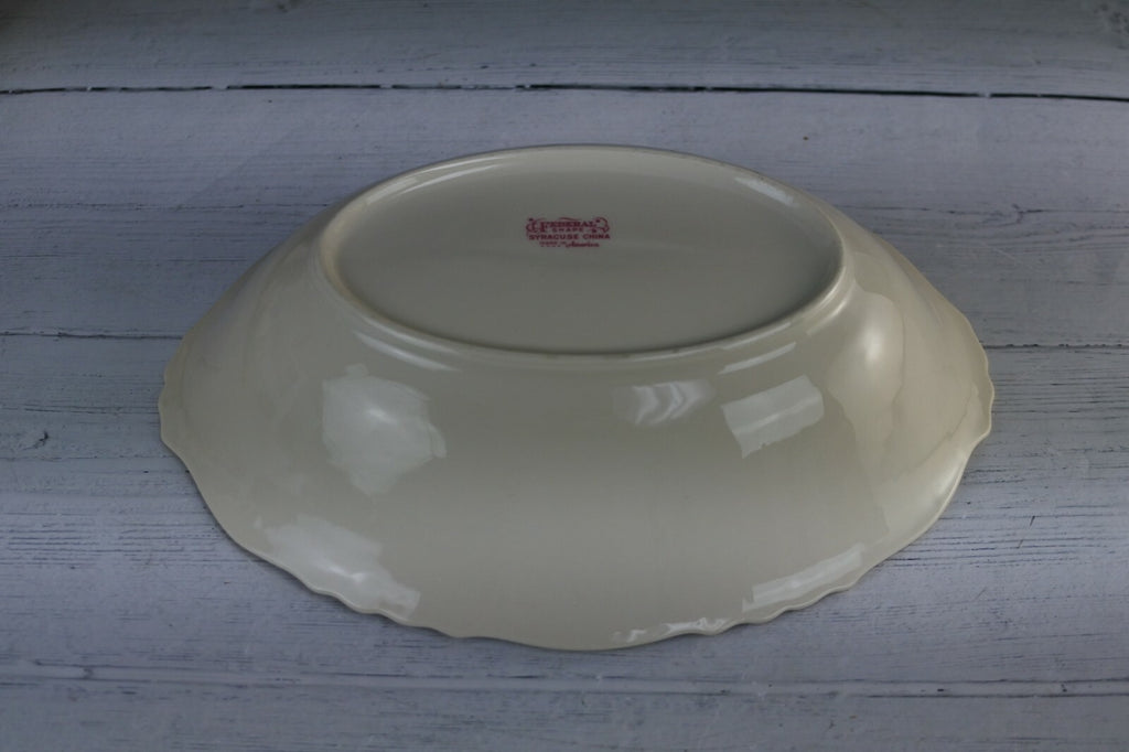 Vintage Federal Syracuse Gravy Boat And Oval Serving "Portland" Pattern China