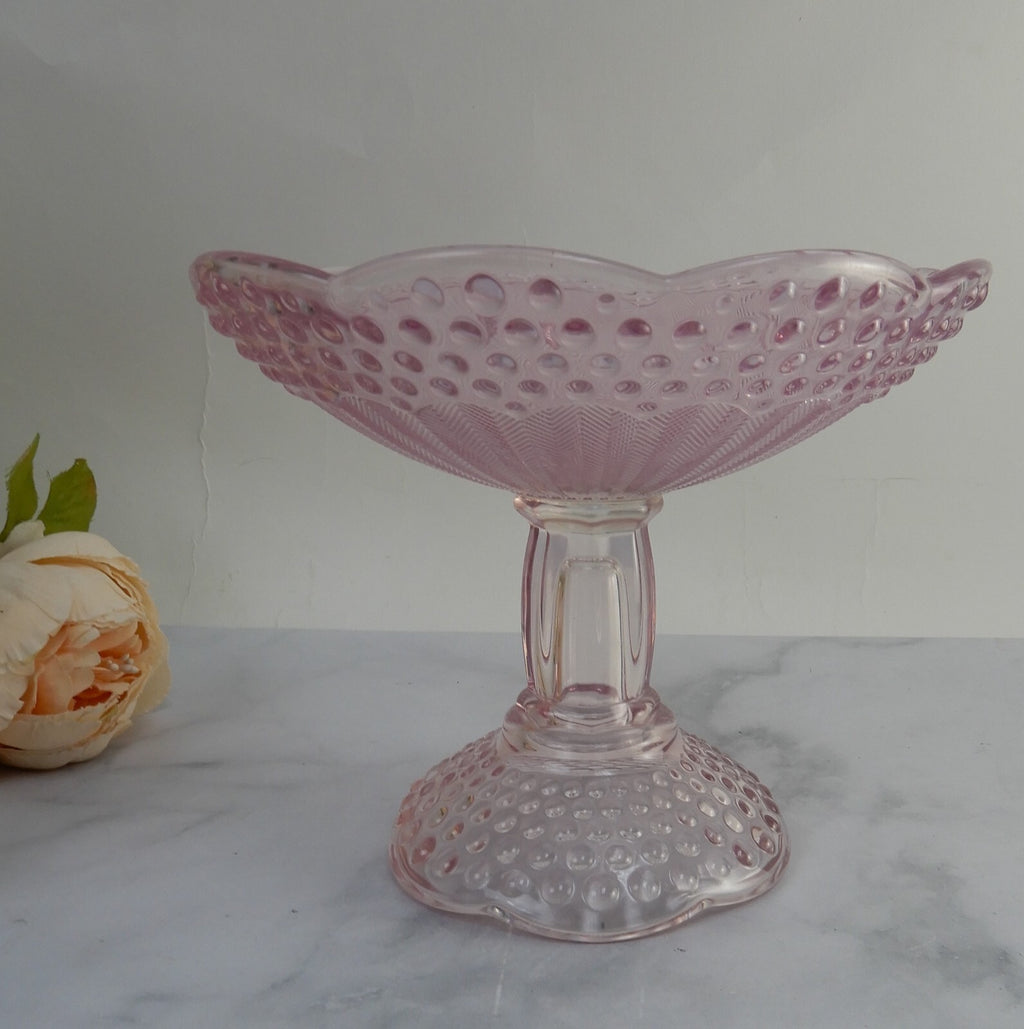 Gorham Crystal Emily’s Attic Pink Compote Footed Bowl
