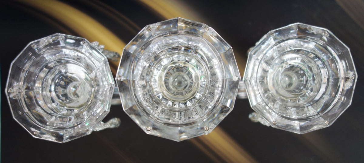 Vinrage Shannon Crystal Designs 3 Arm Candelabra W/ 14 Prisms 12-1/2" High