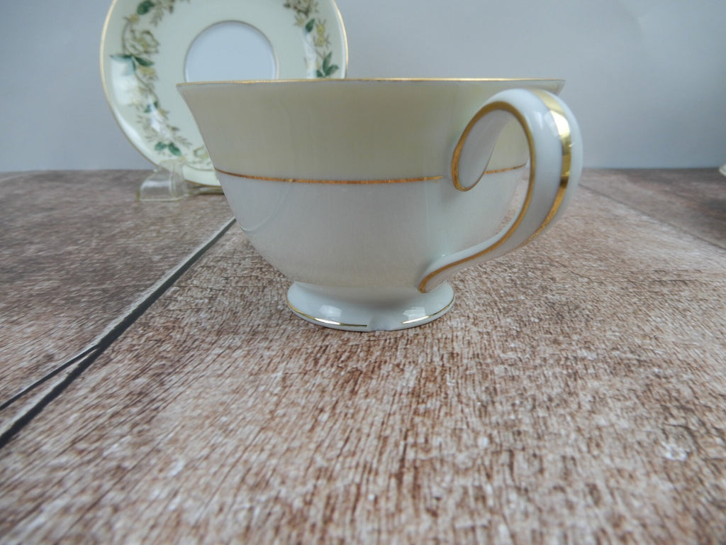 Vintage Noritake Morimura 5020 White Rose and Leaf Set of 3 Cups and Saucers