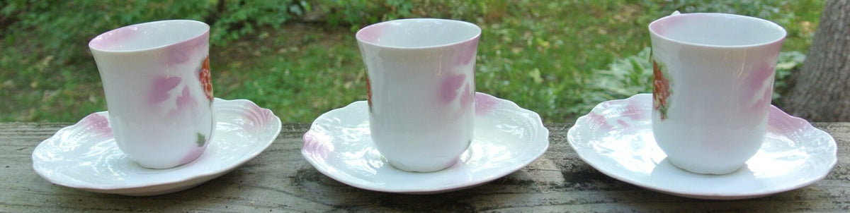 Set of 3 Small Chocolate/Coffee Cups and Saucers Mark Germany