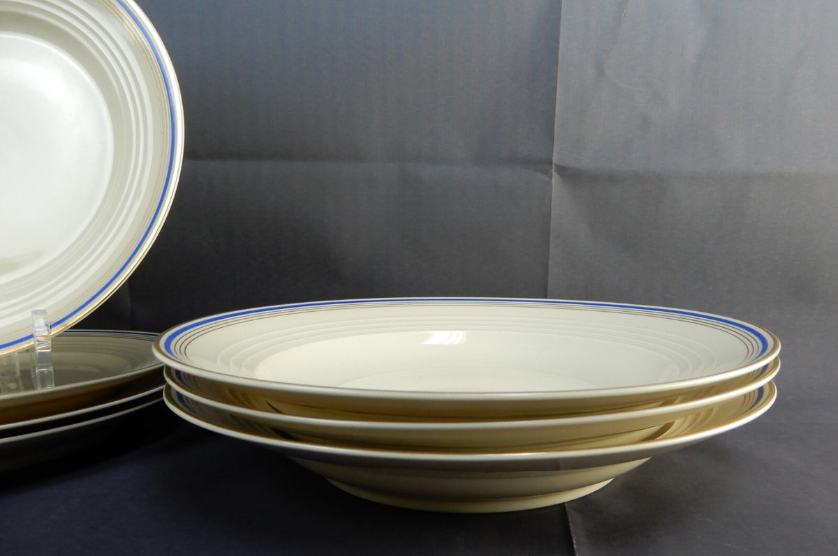 19 Pc. Eamag Schönwald Bavaria Gold and Cobalt Blue Rim Dinnerware Settings