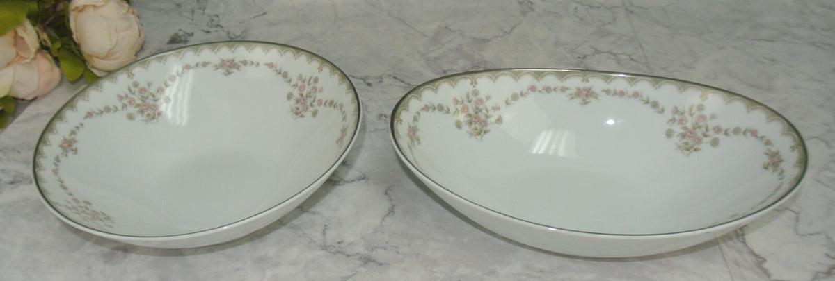 Vintage Porcelain Noritake Garland 5906 Pattern Oval and Round Serving Bowls