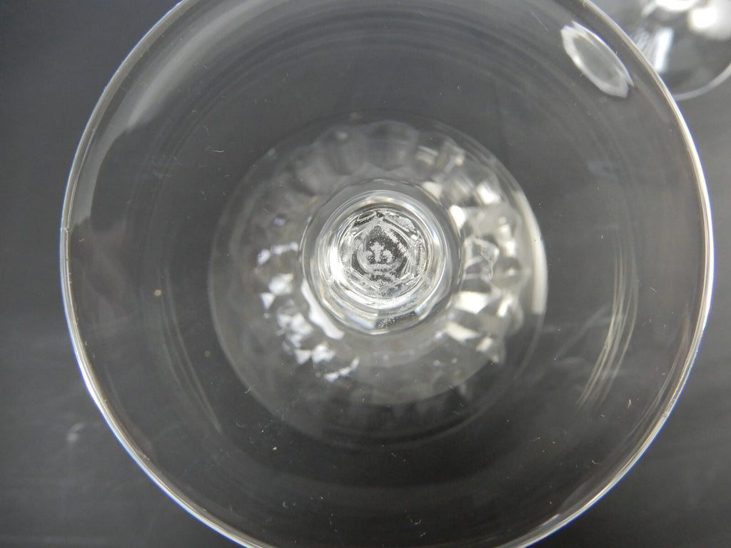 Josair Edith Crystal Stem 5 Saucer Champagne Feather Cuts Glasses