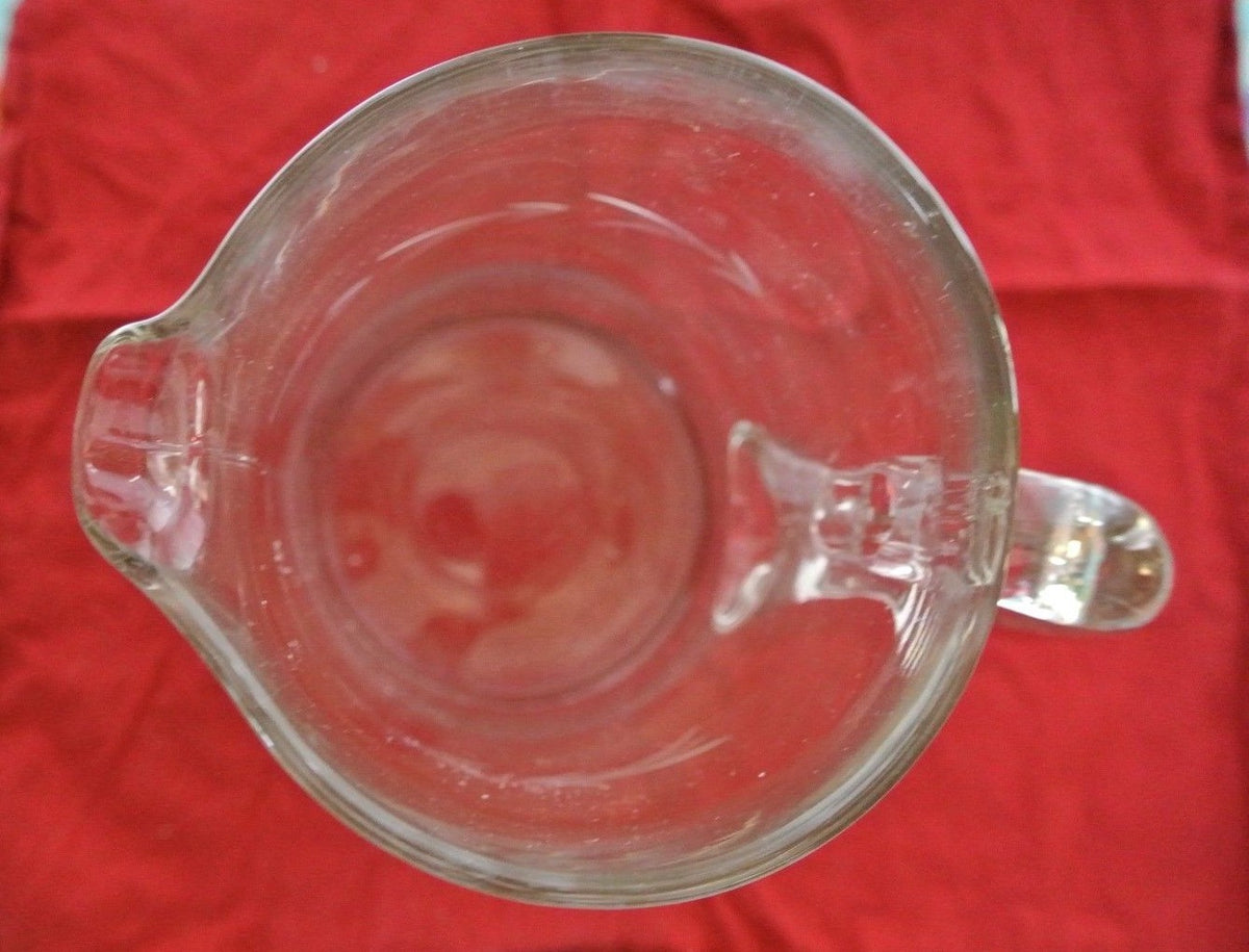 Vintage 1980 Pitcher ~ Cut Glass Etched Flowers & Leaves