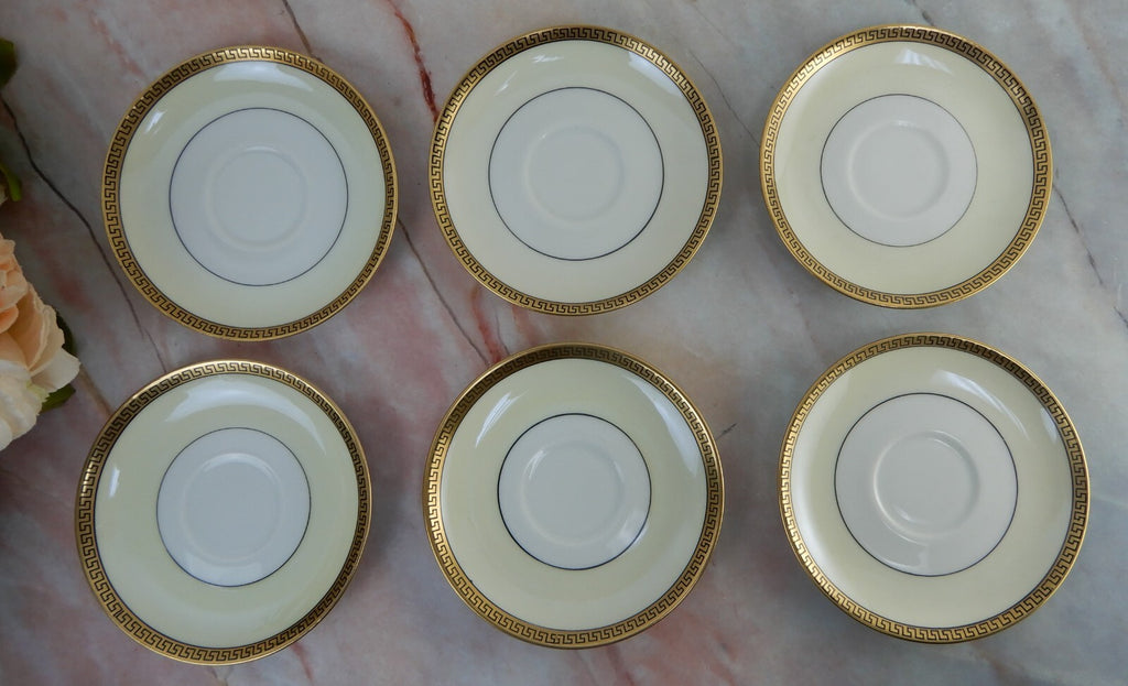 Thomas Bavaria Demitasse Set of 6 Chocolate Cups & Saucers Greek Key Design