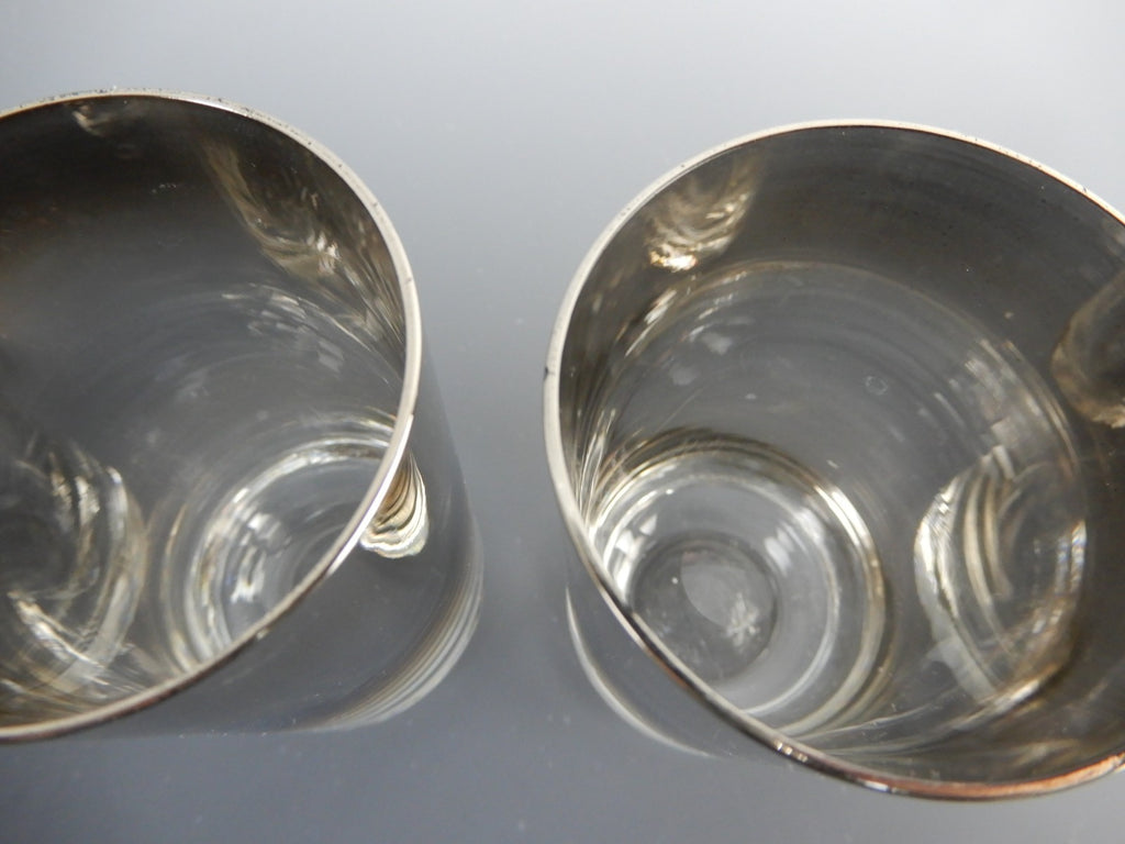 Vintage Dorothy Thorpe Fade Silver Band 6 Juice Glasses Hold 5oz