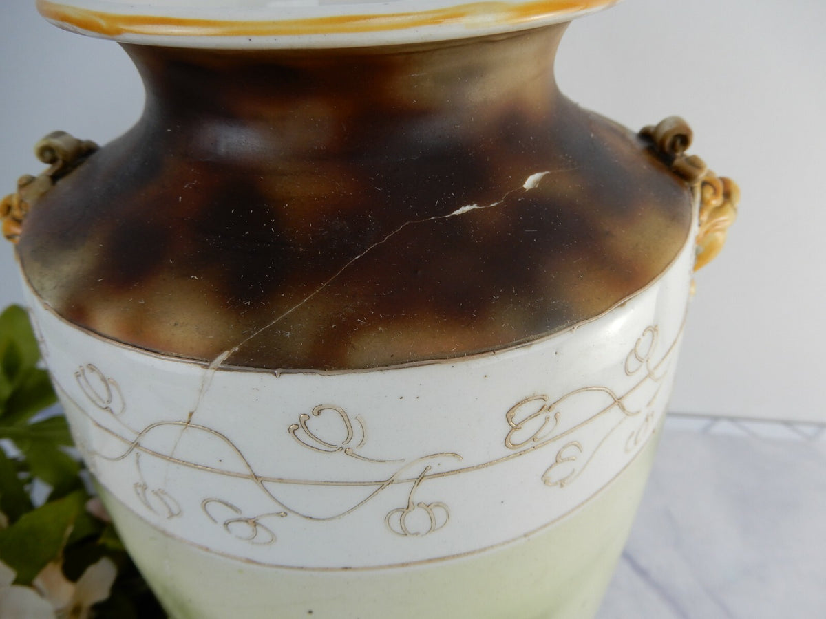 Vintage Japan Hand Painted Vase w/Roses and Raised Paint
