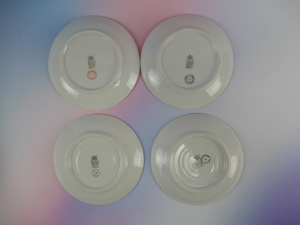 4 Pc. Paul Muller Selb Stouffer Hand Decorated Blue Forget Me Not~ Cups &Saucers