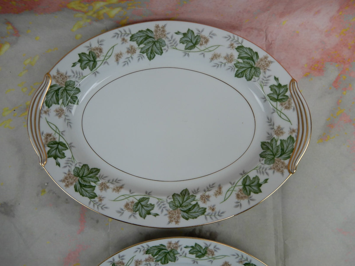 Vintage Noritake "Daphne"  Pattern Set of Two Platters 13-5/8" and 11-3/4"