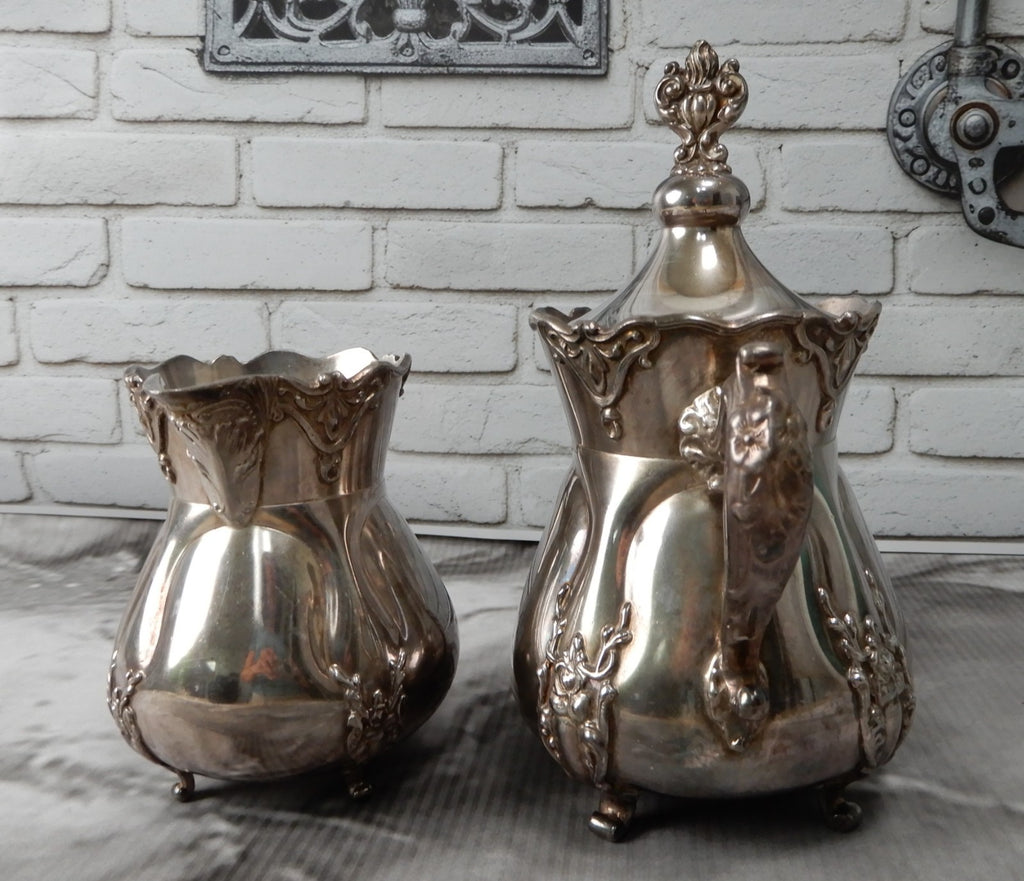 Vintage Rockford Silver Co. Quadruple Silver Plate 328 Creamer and Sugar Bowl