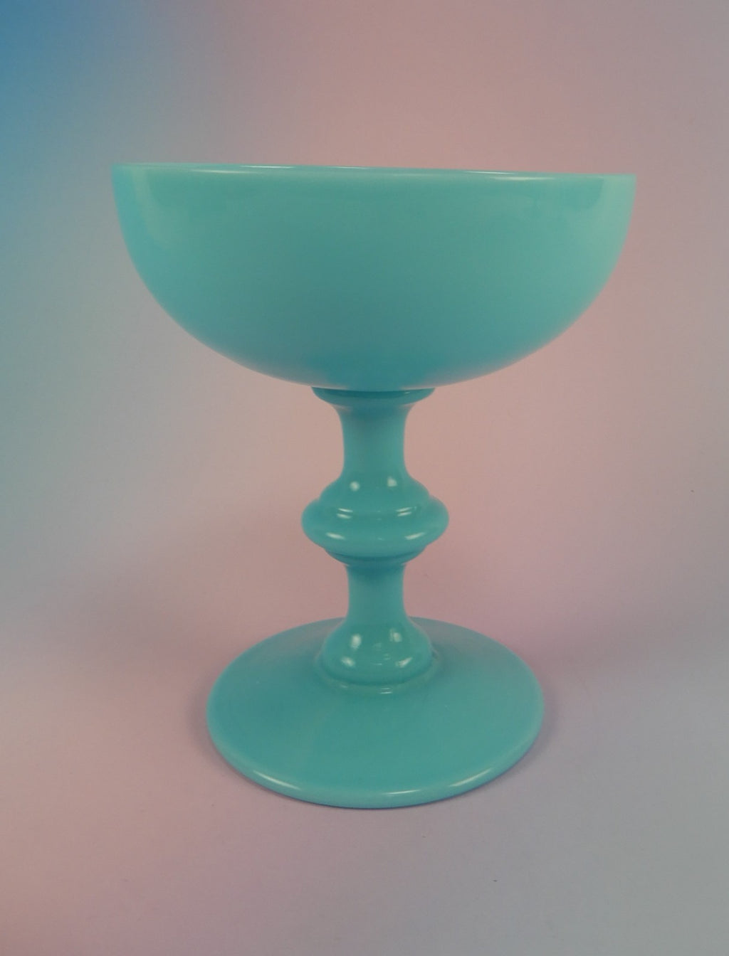 Vintage French Portieux Vallerysthal Blue Opaline Champagne Sherbet Goblet 5 oz